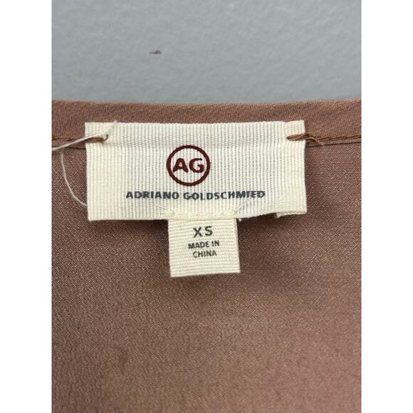 AG Adriano Goldschmied Silk Linen Cardigan Womens XS Oversized Mauve Boxy Button - Picture 4 of 8